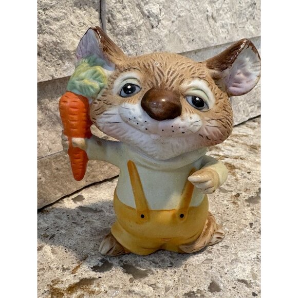 Homco Mice Figurines with Cheese/Corn/Carrot Set of 3 Anthropomorphic - Picture 2 of 7